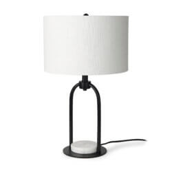 MERCANA SARAH BLACK METAL WITH MARBLE BASE TABLE LAMP 69702 edmonton