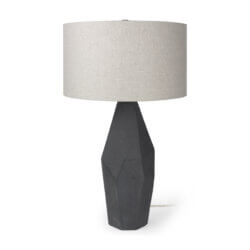 MERCANA PIVEN BLACK TEXTURED CERAMIC TABLE LAMP 70369 ottawa