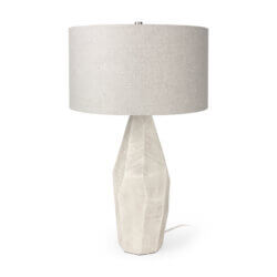 MERCANA PIVEN WHITE TEXTURED CERAMIC TABLE LAMP 70370 edmonton