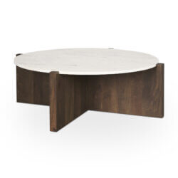 MERCANA BIANCA ROUND MARBLE COFFEE TABLE 70648-AB perth