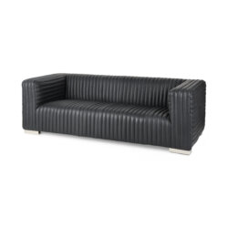 MERCANA RICCIARDO BLACK LEATHER SOFA 70794