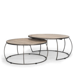 MERCANA CLAPP ROUND WOOD TOP NESTING COFFEE TABLES 70594 vaughan