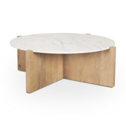 MERCANA BIANCA ROUND MARBLE COFFEE TABLE 70647-AB halifax