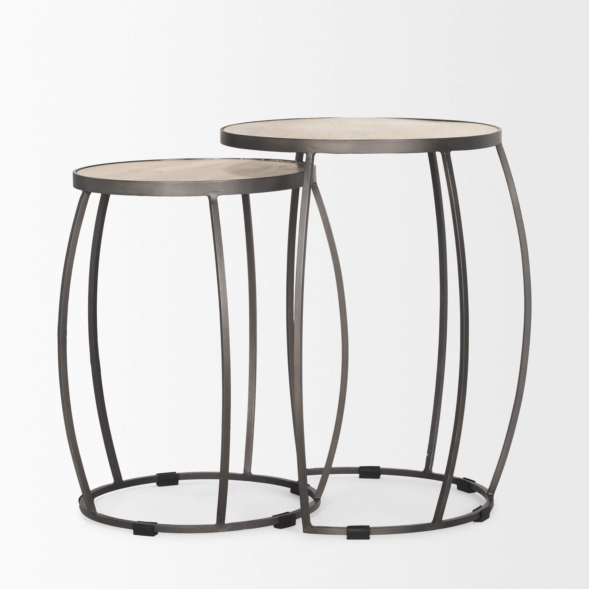 MERCANA CLAPP ROUND WOOD TOP NESTING TABLES 70595 kleinburg