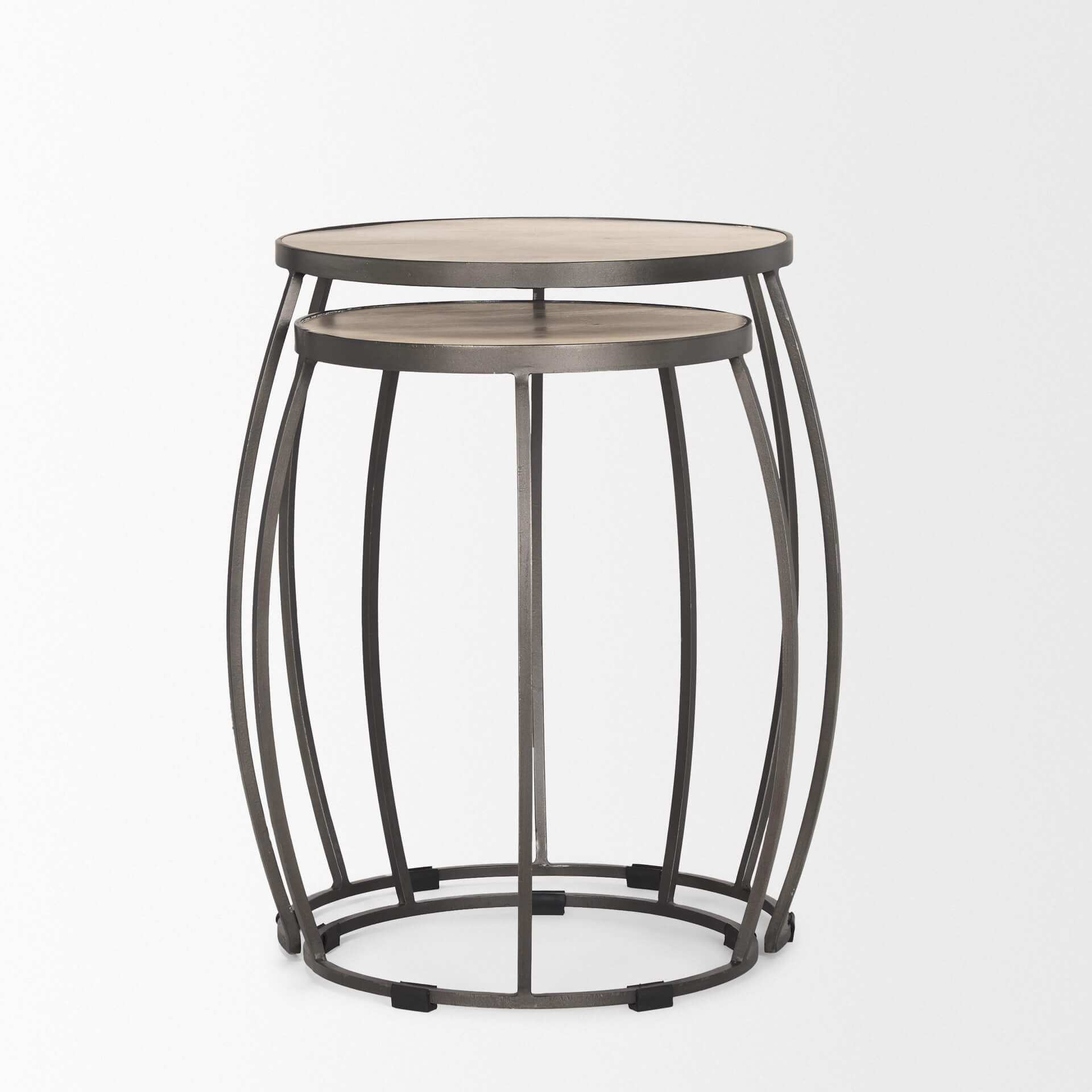 MERCANA CLAPP ROUND WOOD TOP NESTING TABLES 70595 kleinburg