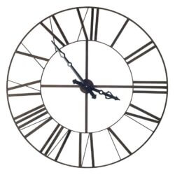 MERCANA PENDER 50" BLACK IRON WALL CLOCK 63172 aurora