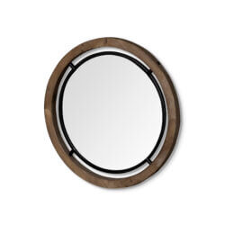 MERCANA JOSI 24" WOOD/METAL ROUND MIRROR 68003 kelowna