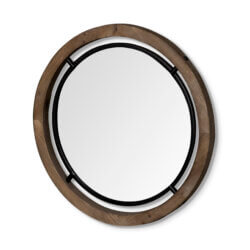 MERCANA JOSI 28" WOOD/METAL ROUND MIRROR 68004 kleinburg