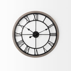 MERCANA METHING GRAY 25" FARMHOUSE WALL CLOCK 69347 nobleton