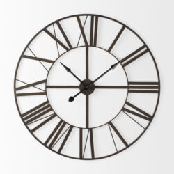 MERCANA PENDER 40" BLACK IRON WALL CLOCK 69652 newmarket