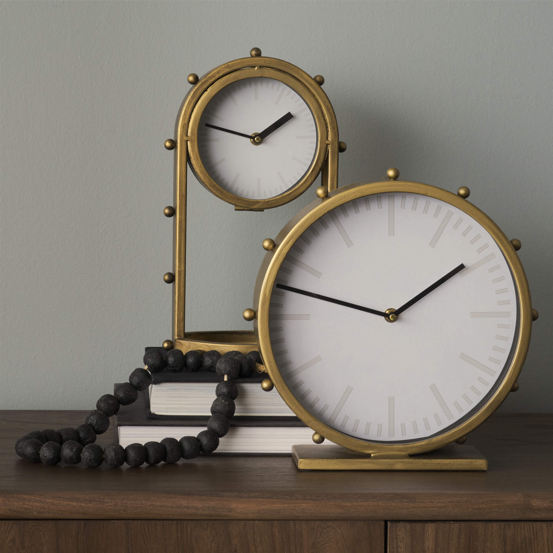 MERCANA MARIAN GOLD STUDDED TABLE CLOCK 69482 stouffville