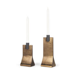 MERCANA POLLI ANTIQUED GOLD TAPER CANDLEHOLDERS 70670 caledon