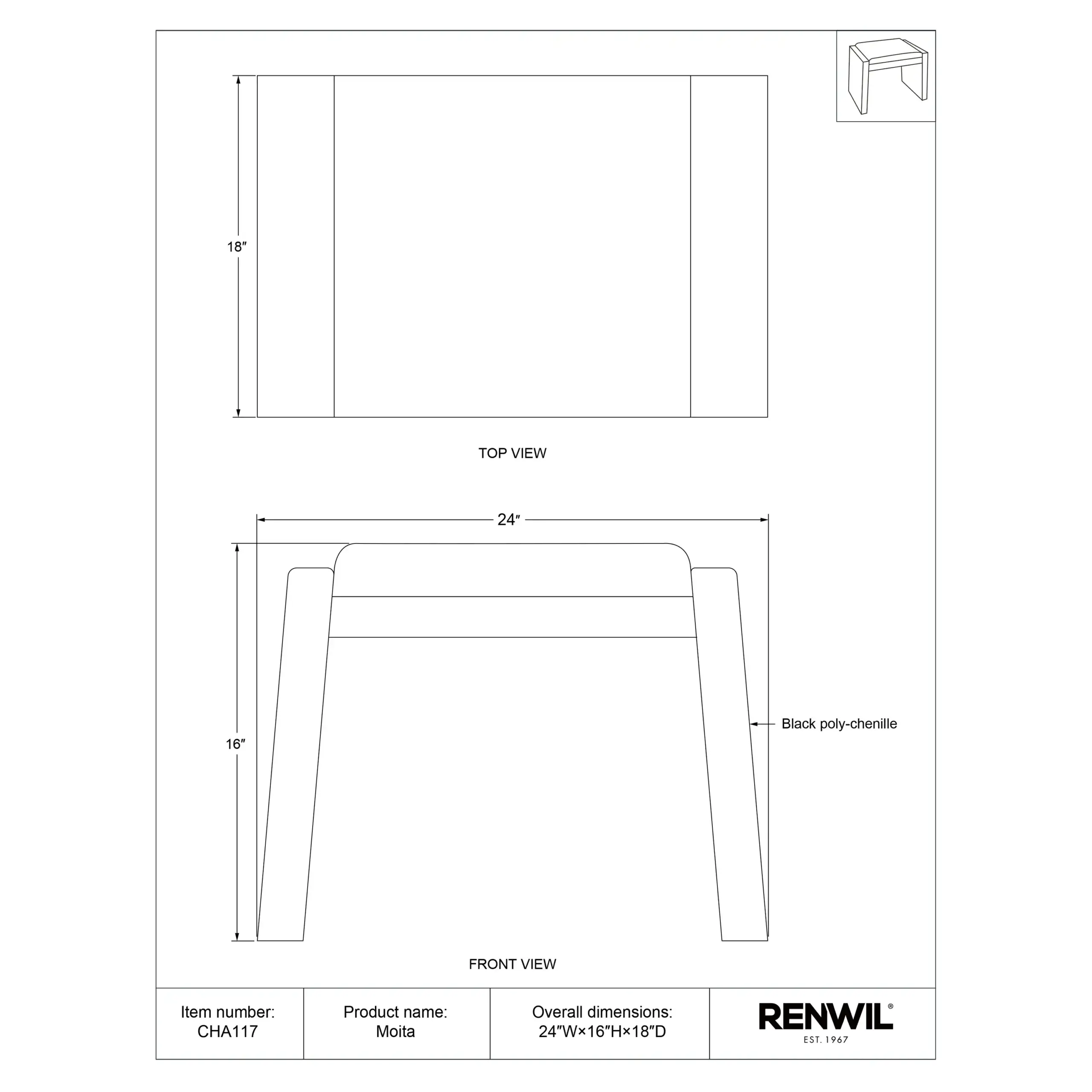 RENWIL MOITA STOOL CHA117 toronto