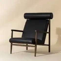 SUNPAN BIKO LOUNGE CHAIR - BLACK LEATHER 111342 kingston