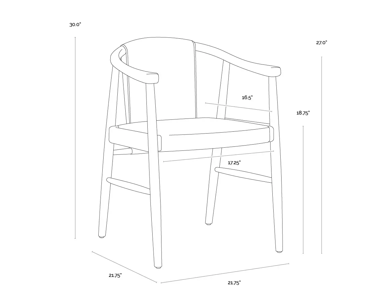 SUNPAN ARAN DINING ARMCHAIR - ONYX LEATHER 111987 montreal