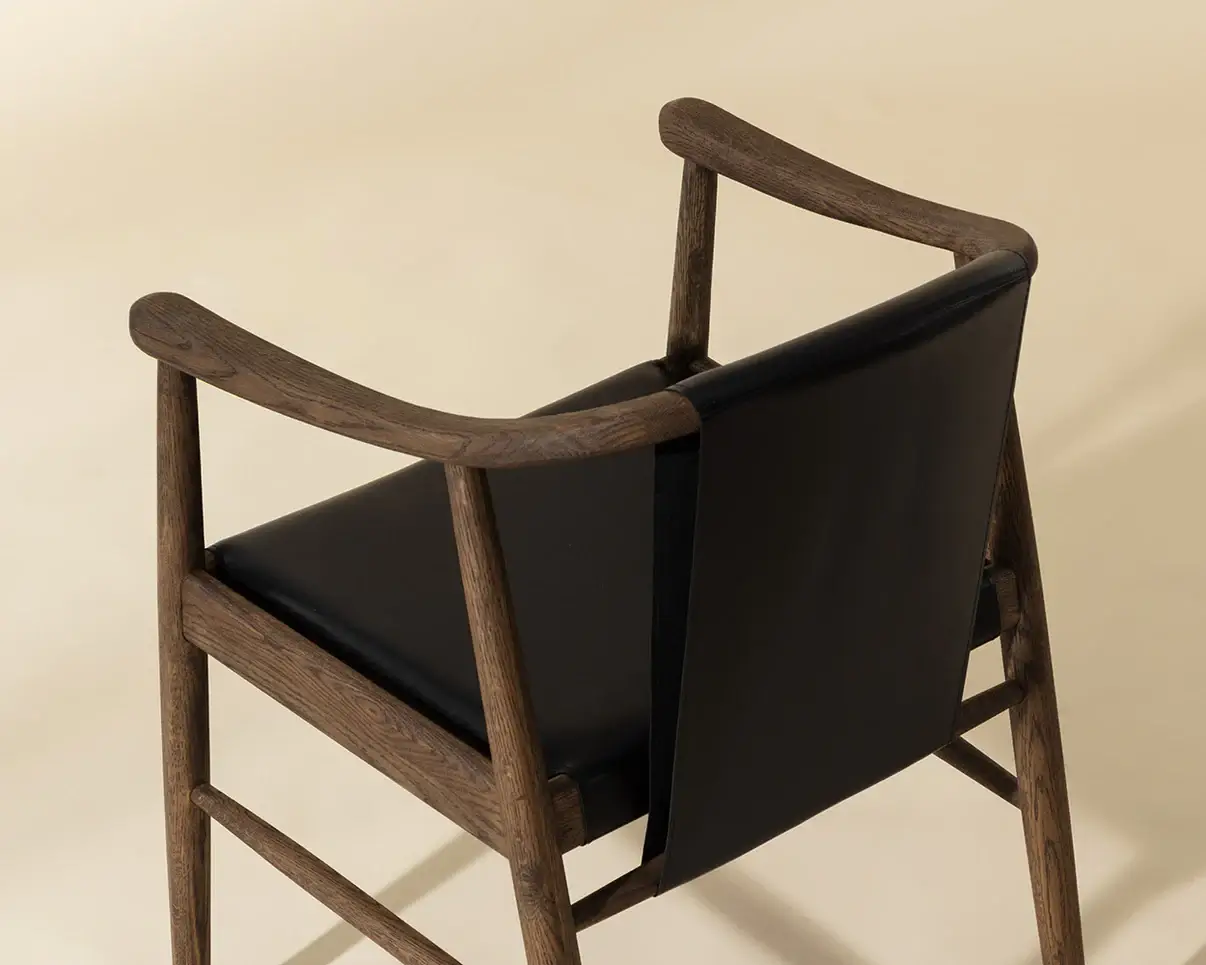 SUNPAN ARAN DINING ARMCHAIR - ONYX LEATHER 111987 montreal