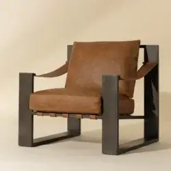 SUNPAN BERKE LOUNGE CHAIR - GUNMETAL LEATHER 112075 edmonton