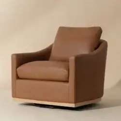 SUNPAN CORBIN SWIVEL LOUNGE CHAIR - ALINE BUTTERNUT LEATHER 112093 belleville