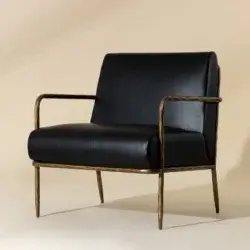 SUNPAN LATHAN LOUNGE CHAIR - CHARCOAL BLACK LEATHER 111357 kelowna