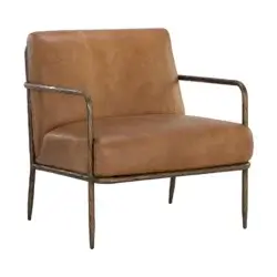 SUNPAN LATHAN LOUNGE CHAIR - TAN LEATHER 111358 niagara