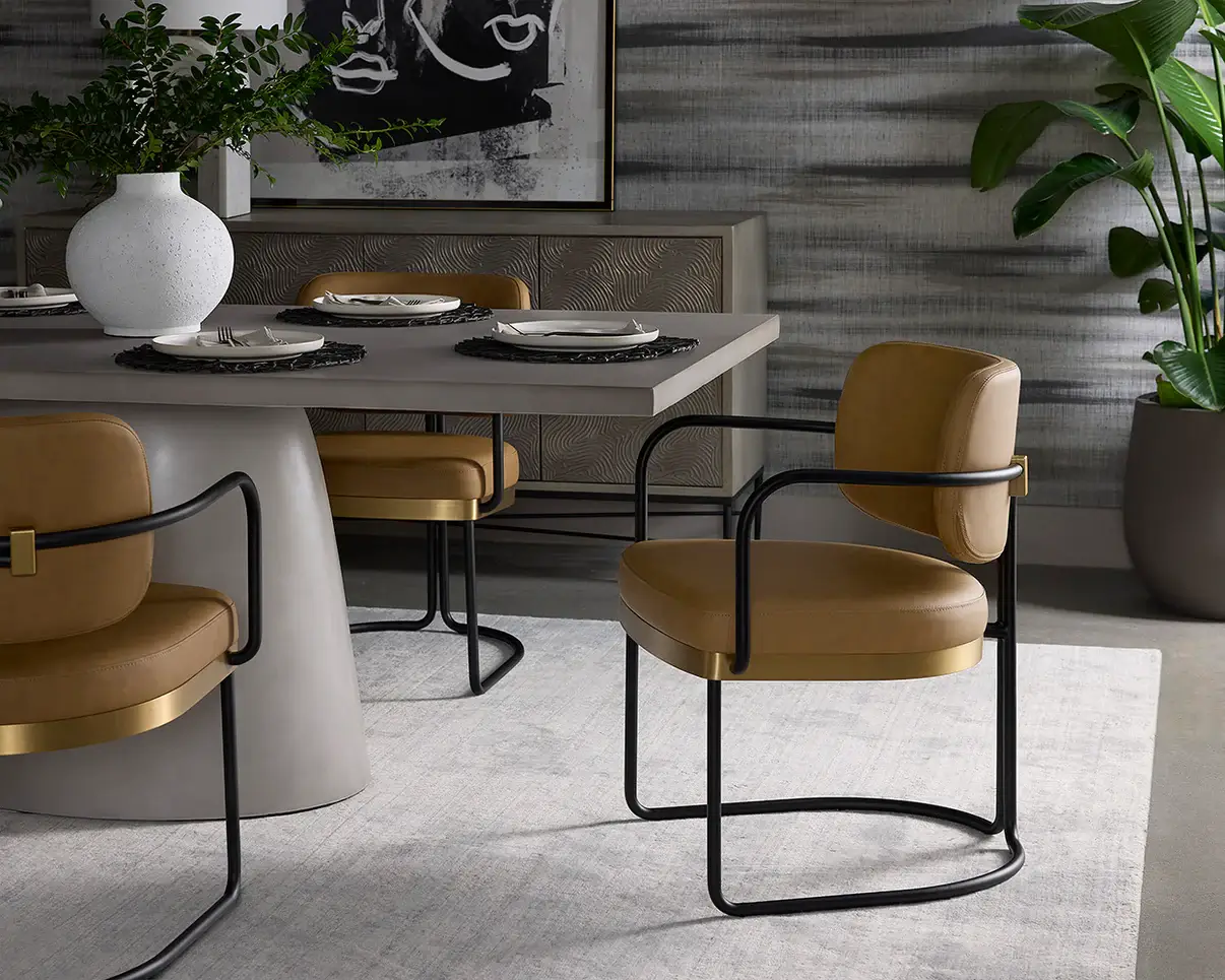 SUNPAN JALEN DINING ARMCHAIR - MILLIKEN COGNAC 111699 newmarket