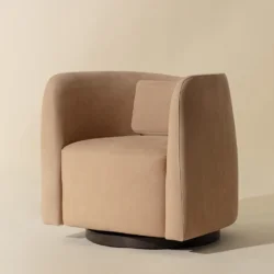 SUNPAN EMILIE SWIVEL LOUNGE CHAIR - NUBUCK TAN LEATHER 112030 vancouver