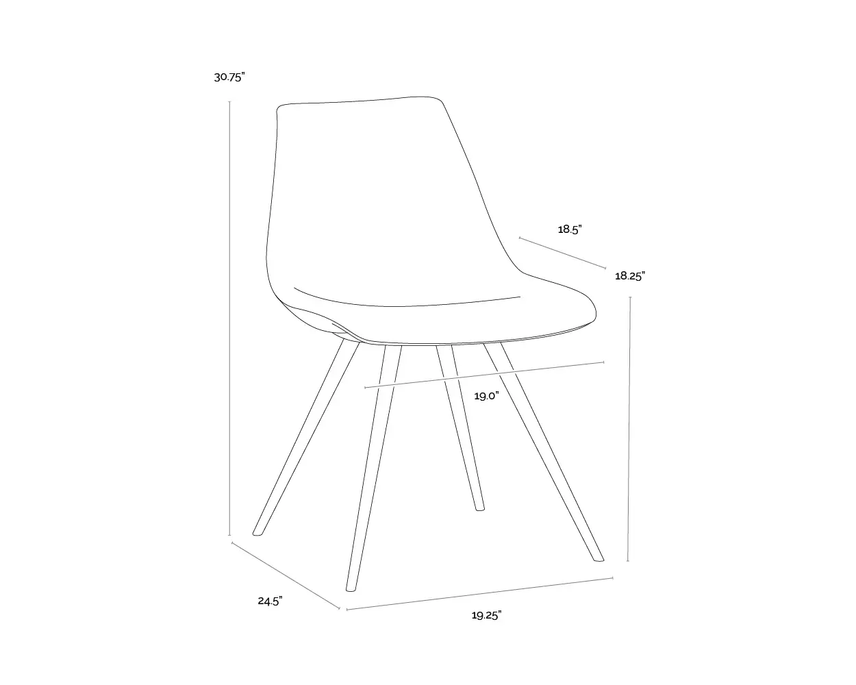 SUNPAN LIPA DINING CHAIR - ANTIQUE BRONZE - BELFAST OYSTER SHELL 112265 kitchener