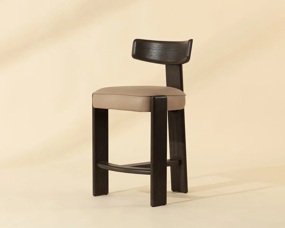 SUNPAN HORTON COUNTER STOOL - DARK BROWN - SAHARA SAND LEATHER 112395 edmonton