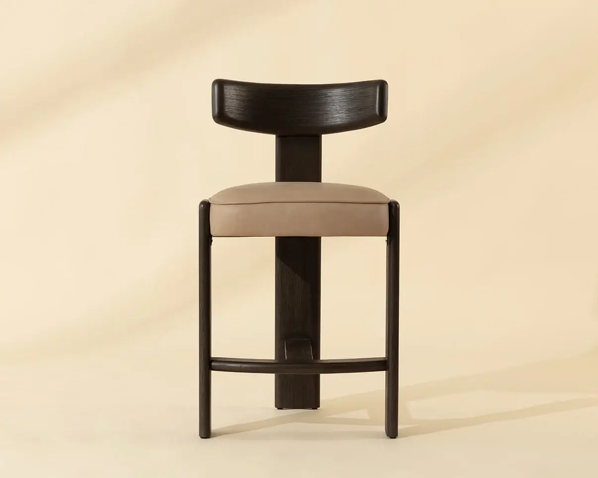 SUNPAN HORTON COUNTER STOOL - DARK BROWN - SAHARA SAND LEATHER 112395 edmonton