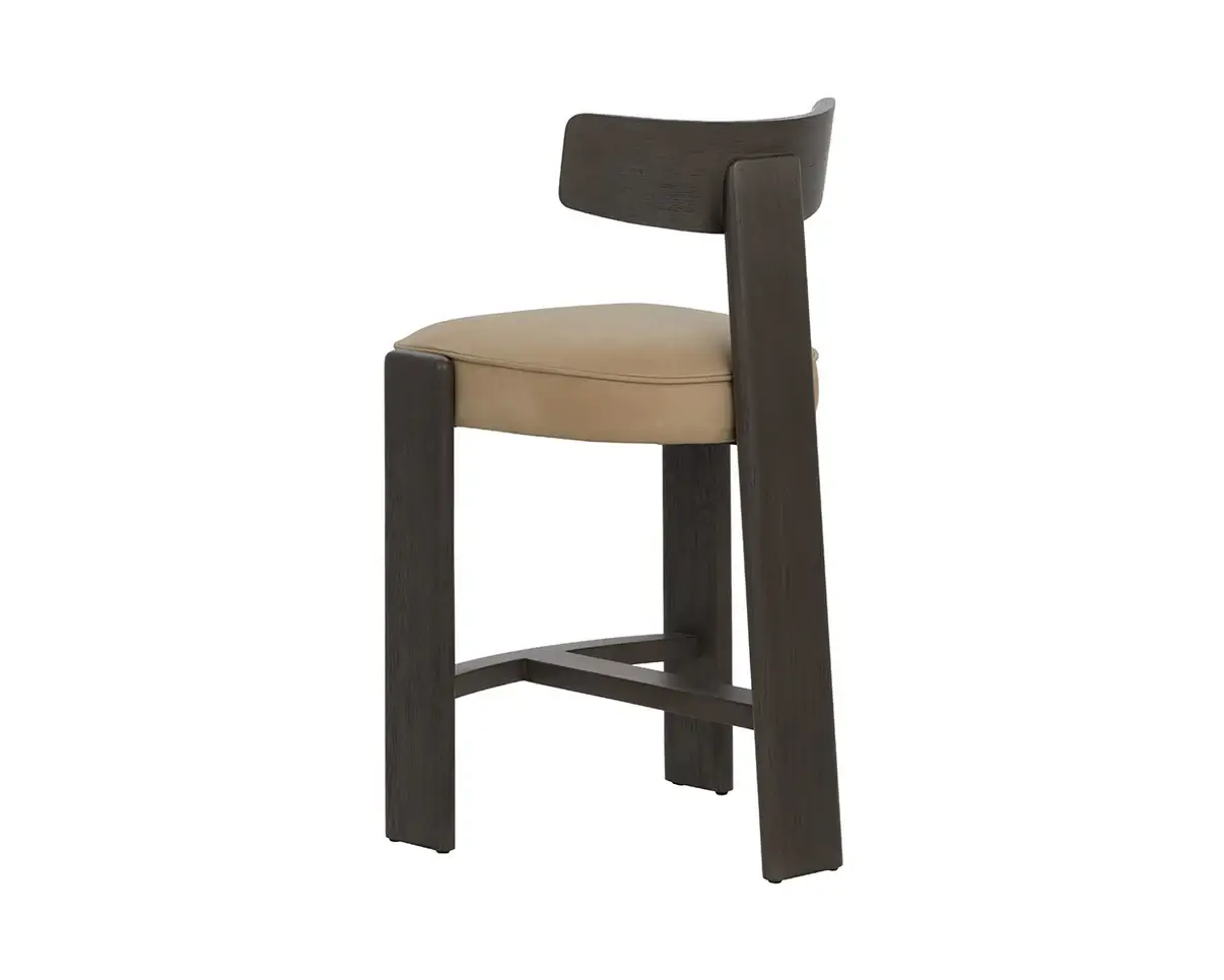 SUNPAN HORTON COUNTER STOOL - DARK BROWN - SAHARA SAND LEATHER 112395 edmonton