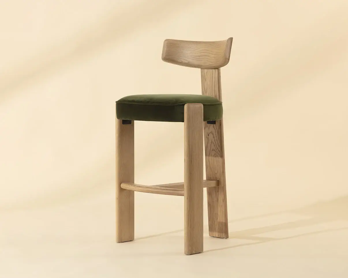 SUNPAN HORTON BARSTOOL - RUSTIC OAK - FOREST GREEN 112396 perth
