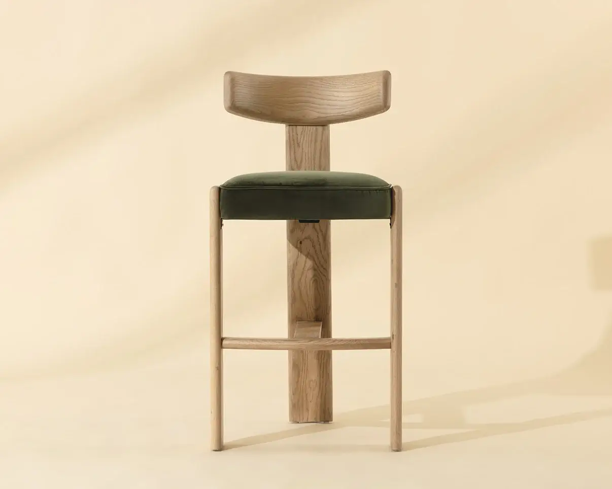 SUNPAN HORTON BARSTOOL - RUSTIC OAK - FOREST GREEN 112396 perth