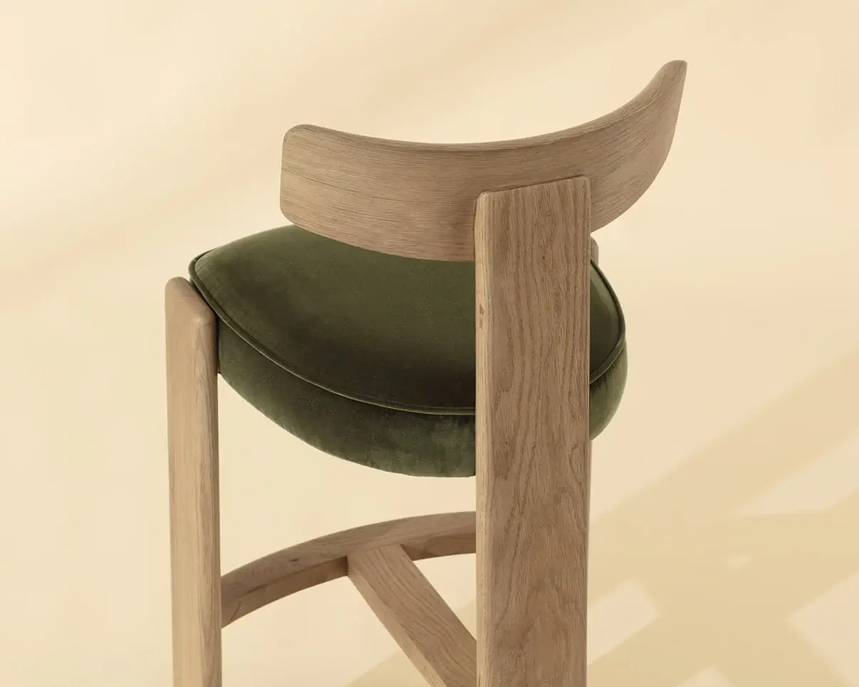 SUNPAN HORTON BARSTOOL - RUSTIC OAK - FOREST GREEN 112396 perth