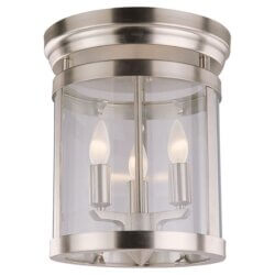 DVI LIGHTING NIAGARA 3 LT FLUSH MOUNT SATIN NICKEL DVP4432SN mississauga