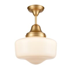 DVI LIGHTING SCHOOLHOUSE SEMI FLUSH MOUNT VENETIAN BRASS DVP7511VBR newmarket