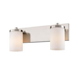 DVI LIGHTING RIVERVIEW 2 LT VANITY SATIN NICKEL DVP14022SN-OP aurora