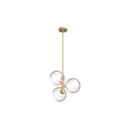 DVI LIGHTING COURCELETTE 3 LT PENDANT VENETIAN BRASS DVP27023VBR-CL aurora