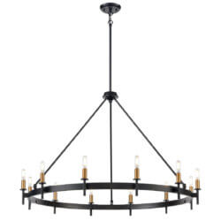 DVI LIGHTING CAMBRAI 12 LT CHANDELIER EBONY DVP27345MF+EB belleville