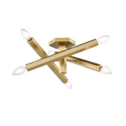 DVI LIGHTING KESTREL 6 LT SEMI-FLUSH MOUNT BRASS DVP30613BR kleinburg