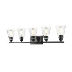 DVI LIGHTING LOUISBOURG 5 LT VANITY EBONY DVP34355EB-CL london