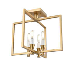 DVI LIGHTING CARISBROOKE 4 LT SEMI-FLUSH MOUNT BRASS DVP37111BR monton