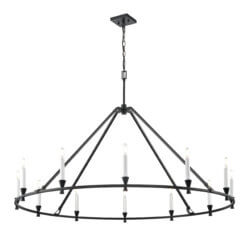 DVI LIGHTING CARISBROOKE 12 LT CHANDELIER EBONY DVP37145EB caledon
