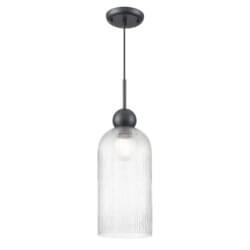 DVI LIGHTING HARIETTE MINI-PENDANT EBONY RIBBED DVP37621EB-RIC montreal