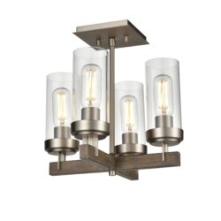 DVI LIGHTING OKANAGAN 4 LT SEMI-FLUSH MOUNT BUFFED NICKEL DVP38611BN+BAW-CL peterborough