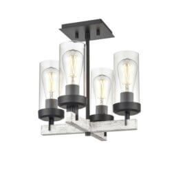 DVI LIGHTING OKANAGAN 4 LT SEMI-FLUSH MOUNT GRAPHITE DVP38611GR+BIW-CL gatineau