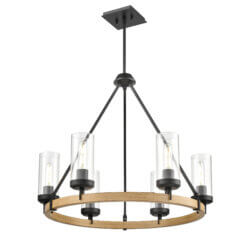 DVI LIGHTING OKANAGAN 6 LT CHANDELIER EBONY DVP38626EB+NW-CL edmonton