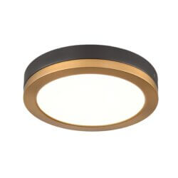 DVI LIGHTING TEMAGAMI FLUSH MOUNT BRASS LED DVP39328BR+GR vaughan