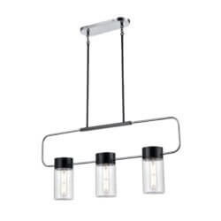DVI LIGHTING TUXEDO 3 LT LINEAR EBONY SEEDY GLASS DVP40702EB+CH-SDY kitchener