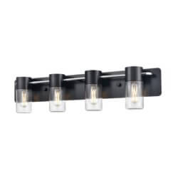 DVI LIGHTING TUXEDO 4 LT VANITY EBONY SEEDY GLASS DVP40744EB+CH-SDY trenton