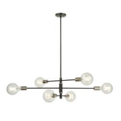 DVI LIGHTING LAKE LOFT 6 LT PENDANT PLATINUM DVP41102PL+GR ottawa